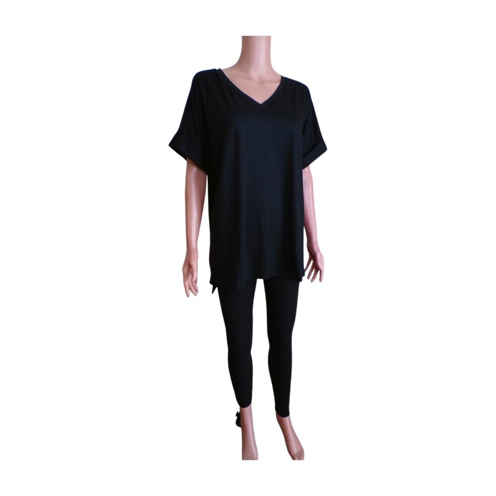 Black Two-Piece Legging Set | Lounge Set | Boutique Style